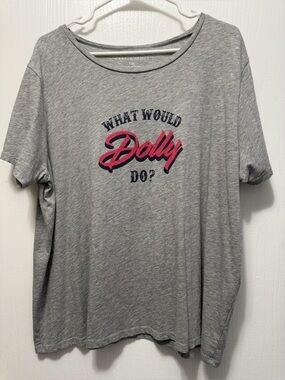 Draper James What Would Dolly Do Graphic Tee Heather Gray XXL